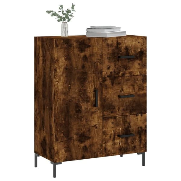 vidaXL Skänk rökfärgad ek 69,5x34x90 cm konstruerat trä
