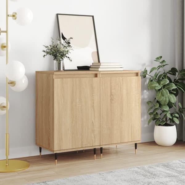 vidaXL skænke 2 stk. 40x35x70 cm konstrueret træ sonoma-eg