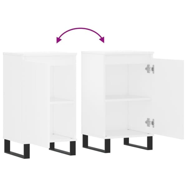 vidaXL skænke 2 stk. 40x35x70 cm konstrueret træ hvid