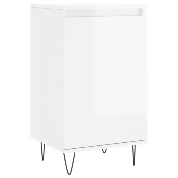 vidaXL Byråer 2 st vit högglans 40x35x70 cm konstruerat trä
