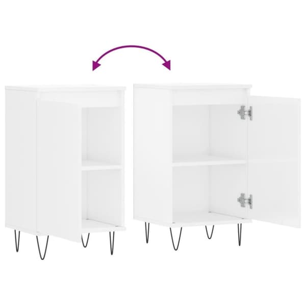 vidaXL Byråer 2 st vit högglans 40x35x70 cm konstruerat trä