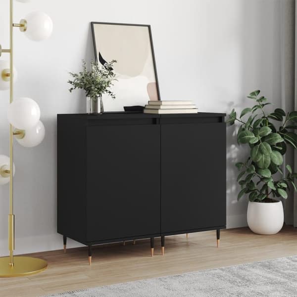 vidaXL Senkit 2 kpl musta 40x35x70 cm tekninen puu