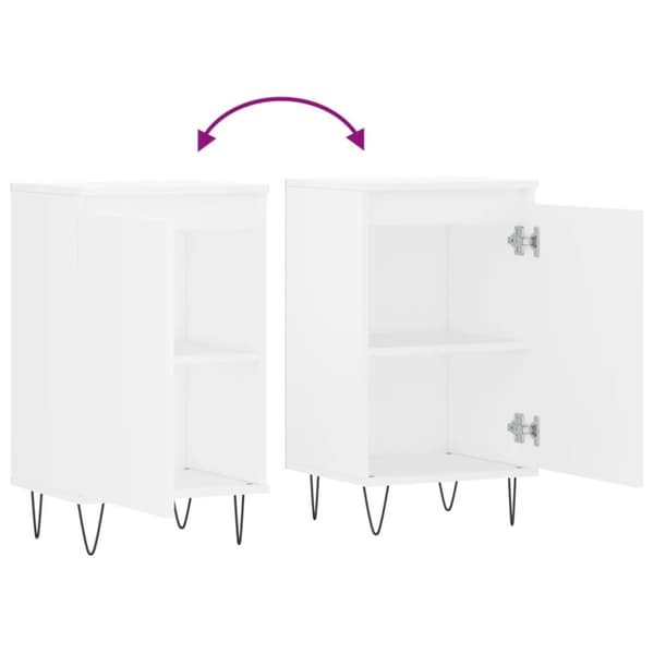 vidaXL Senkit 2 kpl valkoinen 40x35x70 cm tekninen puu