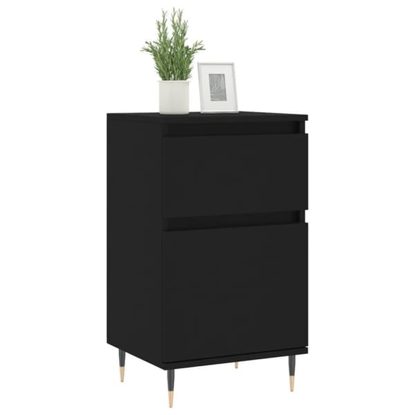 vidaXL Skjenk 2 stk svart 40x35x70 cm konstruert tre