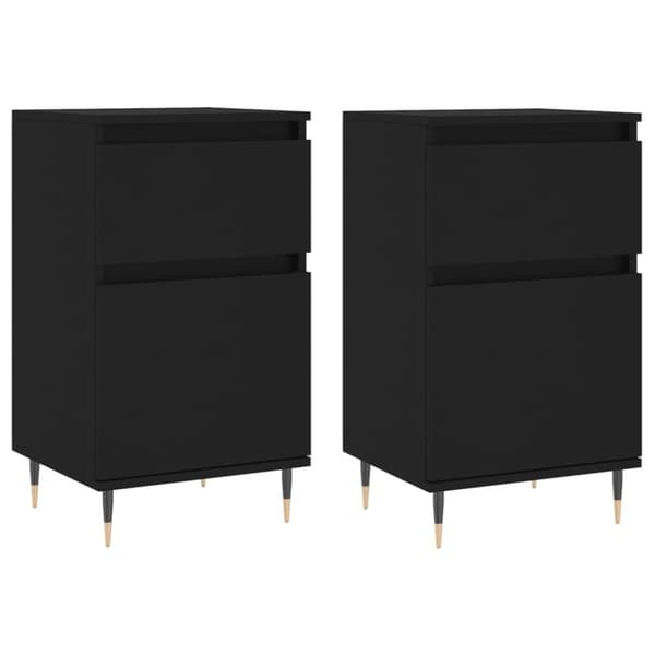 vidaXL Skjenk 2 stk svart 40x35x70 cm konstruert tre