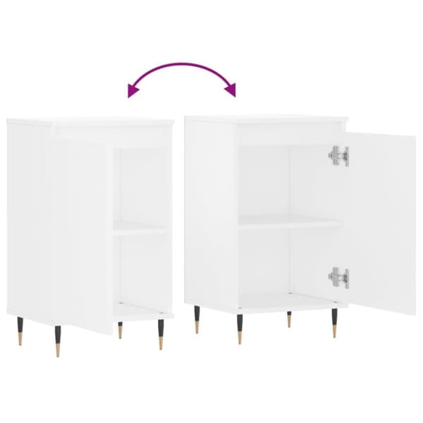 vidaXL Skjenker 2 stk hvit 40x35x70 cm konstruert tre
