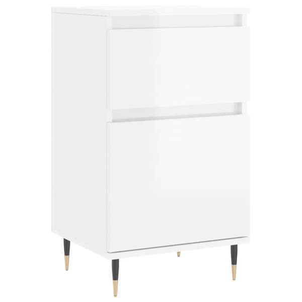 vidaXL Byråer 2 st vit högglans 40x35x70 cm konstruerat trä