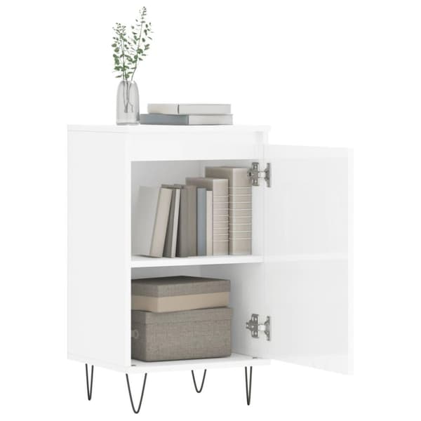 vidaXL Skjenk høyglans hvit 40x35x70 cm konstruert tre