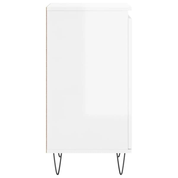 vidaXL Skjenk høyglans hvit 40x35x70 cm konstruert tre