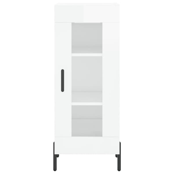vidaXL skænk 34,5x34x90 cm konstrueret træ hvid højglans