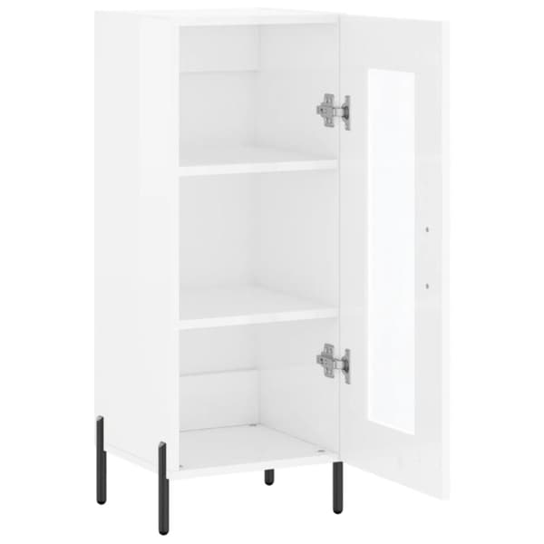 vidaXL skænk 34,5x34x90 cm konstrueret træ hvid højglans