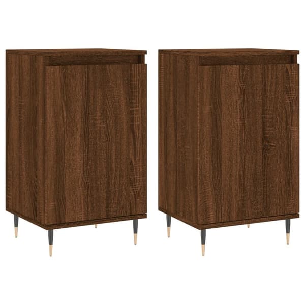 vidaXL Skjenker 2 stk brun eik 40x35x70 cm konstruert tre