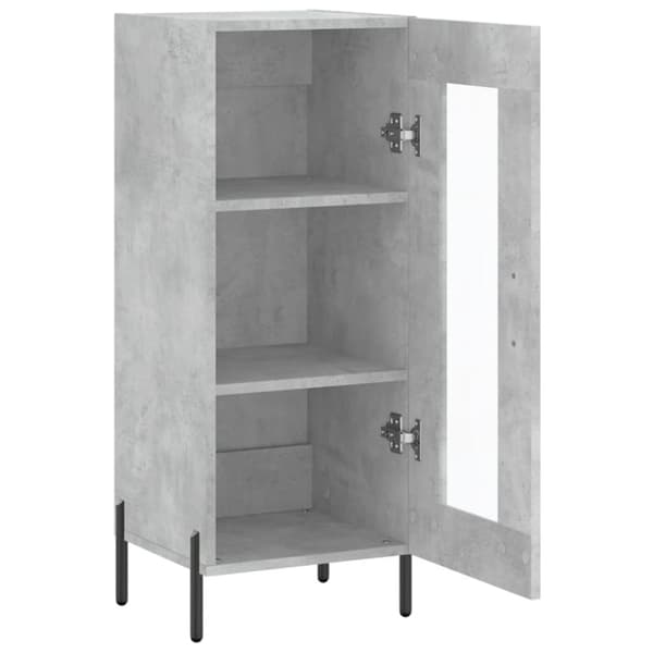 vidaXL Skjenk betonggrå 34,5x34x90 cm konstruert tre