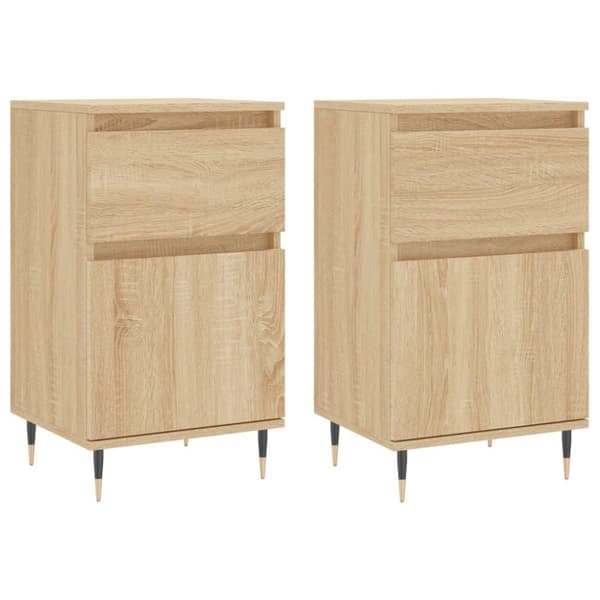 vidaXL skænke 2 stk. 40x35x70 cm konstrueret træ sonoma-eg
