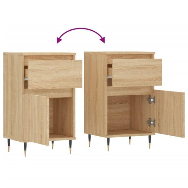 vidaXL Skjenker 2 stk sonoma eik 40x35x70 cm konstruert tre
