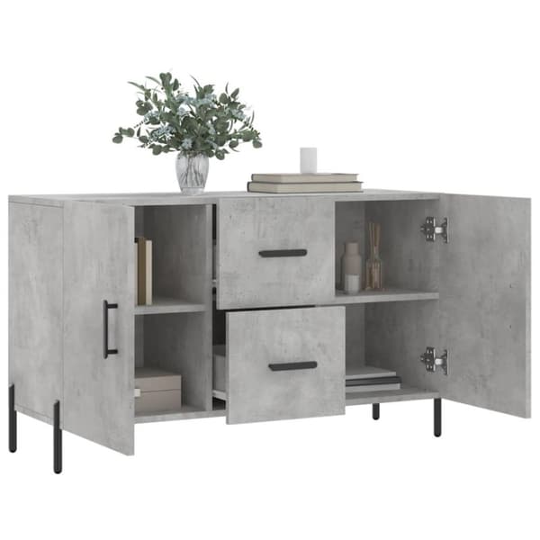 vidaXL Skjenk betonggrå 100x36x60 cm konstruert tre