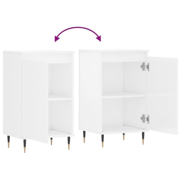 vidaXL skænk 40x35x70 cm konstrueret træ hvid højglans