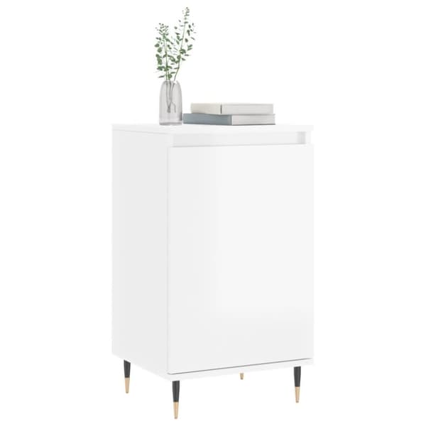vidaXL skænk 40x35x70 cm konstrueret træ hvid højglans