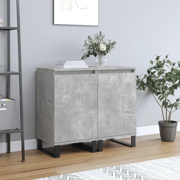 vidaXL Senkit 2 kpl betoninharmaa 40x35x70 cm tekninen puu