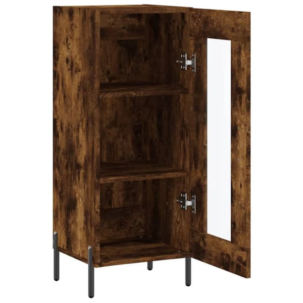 vidaXL Skänk rökfärgad ek 34,5x34x90 cm konstruerat trä