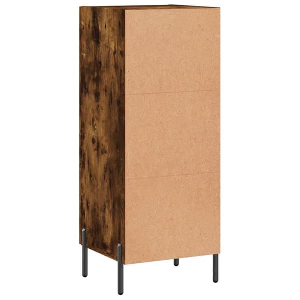 vidaXL skænk 34,5x34x90 cm konstrueret træ røget egetræsfarve