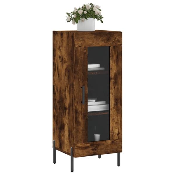 vidaXL skænk 34,5x34x90 cm konstrueret træ røget egetræsfarve