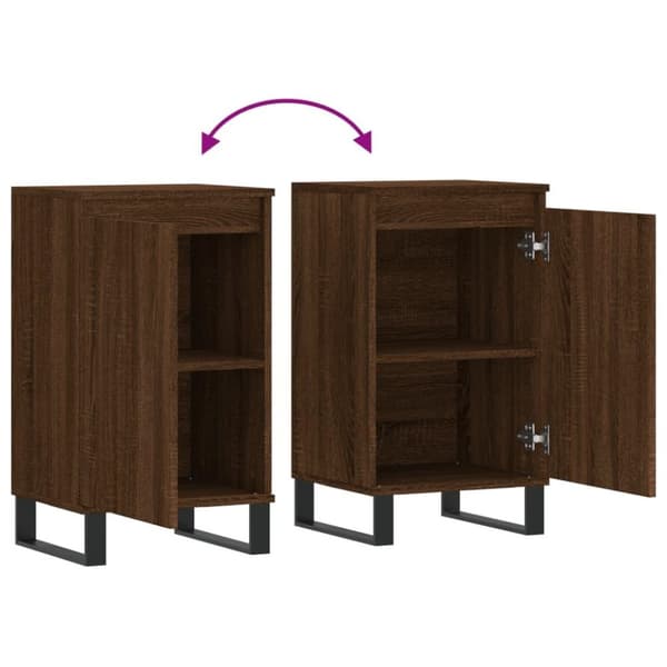 vidaXL Skjenker 2 stk brun eik 40x35x70 cm konstruert tre