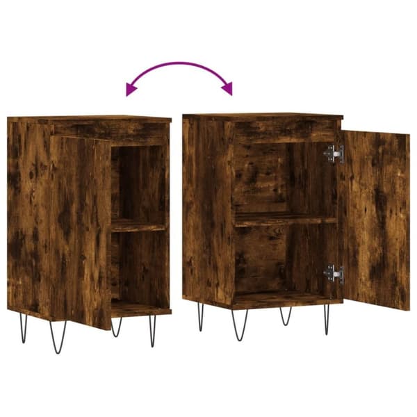 vidaXL Skjenk røkt eik 40x35x70 cm konstruert tre