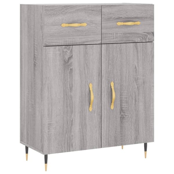 vidaXL skænk 69,5x34x90 cm konstrueret træ grå sonoma-eg