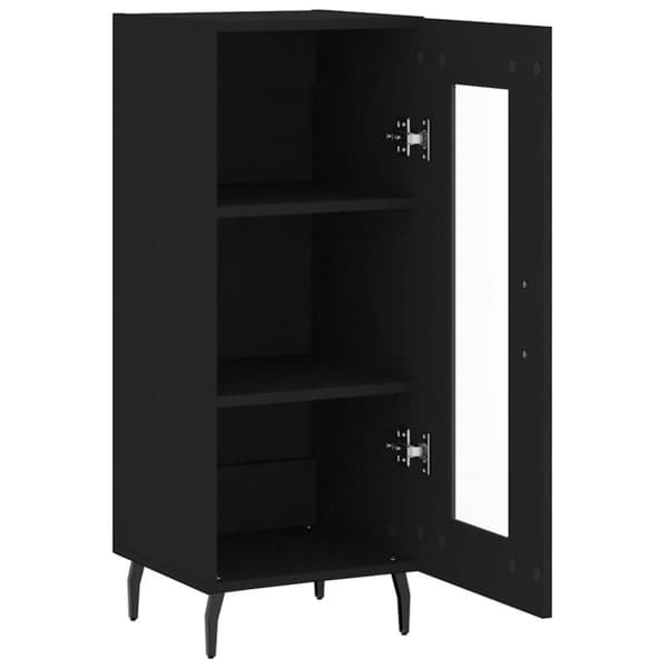 vidaXL skænk 34,5x34x90 cm konstrueret træ sort