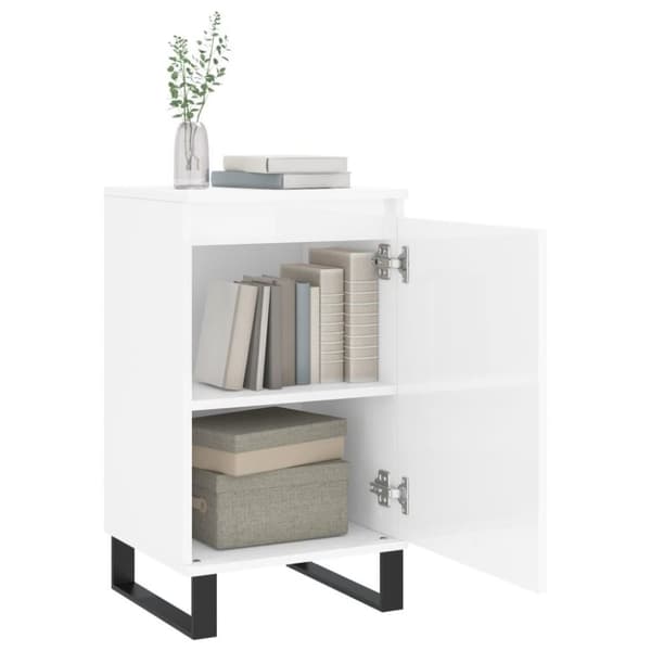 vidaXL Byråer 2 st vit högglans 40x35x70 cm konstruerat trä