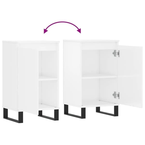 vidaXL Byråer 2 st vit högglans 40x35x70 cm konstruerat trä