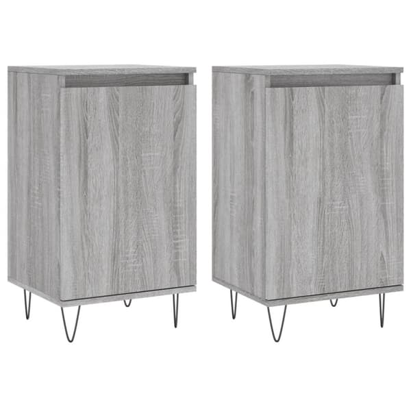 vidaXL skænke 2 stk. 40x35x70 cm konstrueret træ grå sonoma-eg