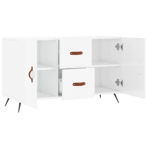 vidaXL Skjenk høyglans hvit 100x36x60 cm konstruert tre