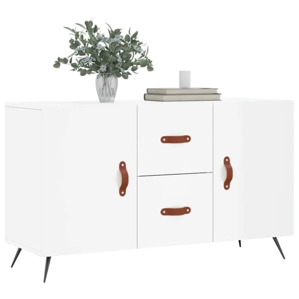 vidaXL Skjenk høyglans hvit 100x36x60 cm konstruert tre