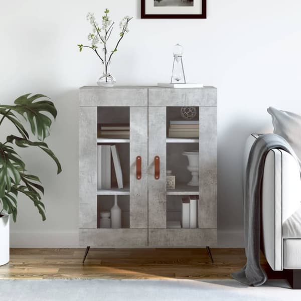 vidaXL Skänk betonggrå 69,5x34x90 cm konstruerat trä
