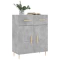 Pikkukuva 2 / 11: vidaXL Senkki betoninharmaa 69,5x34x90 cm tekninen puu