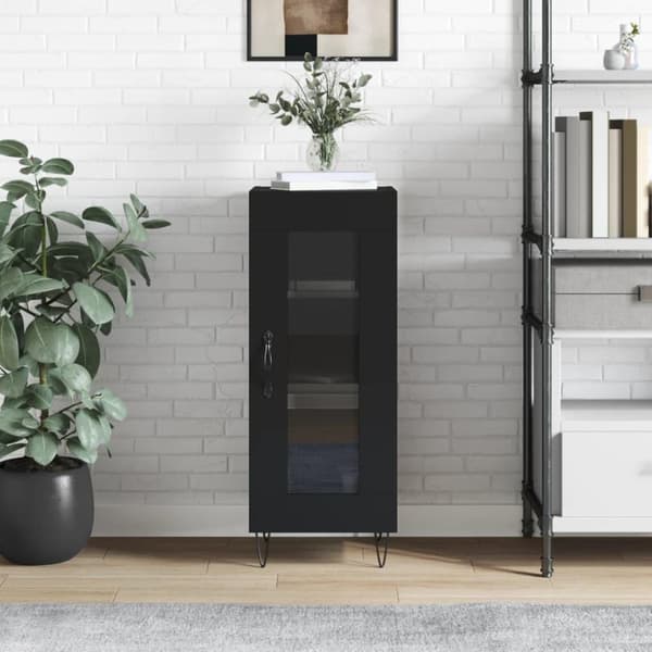 vidaXL skænk 34,5x34x90 cm konstrueret træ sort
