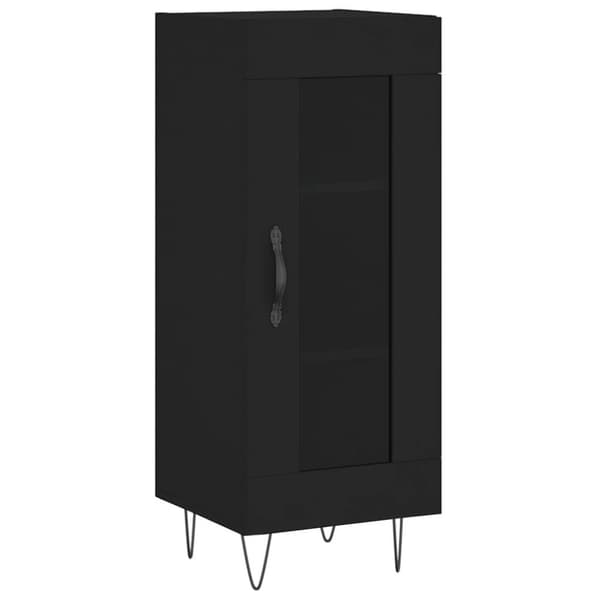 vidaXL skænk 34,5x34x90 cm konstrueret træ sort