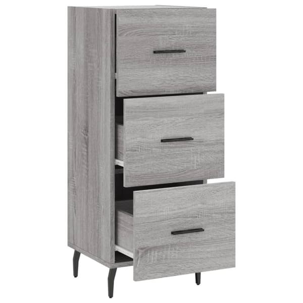 vidaXL Skjenk grå sonoma 34,5x34x90 cm konstruert tre