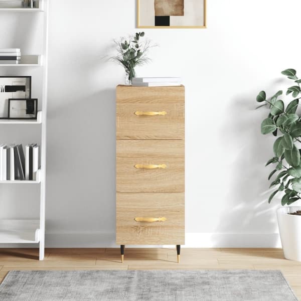 vidaXL skænk 34,5x34x90 cm konstrueret træ sonoma-eg