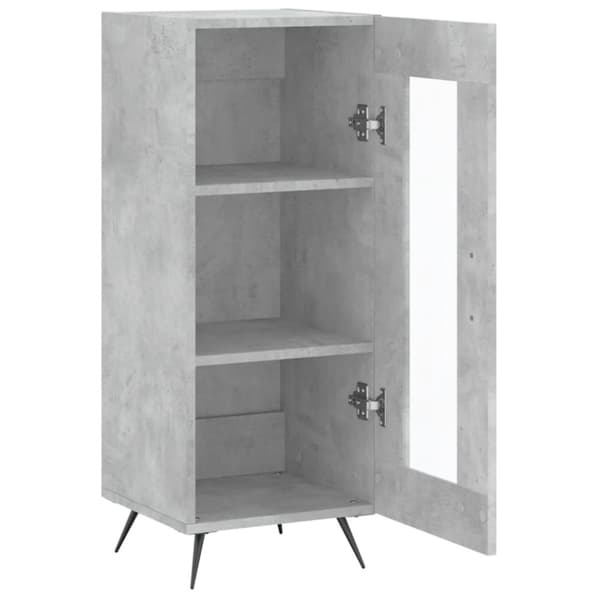 vidaXL Skjenk betonggrå 34,5x34x90 cm konstruert tre