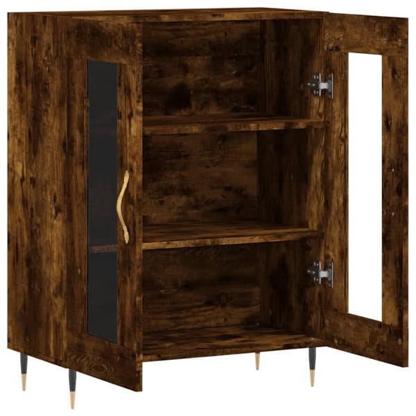 vidaXL Skjenk røkt eik 69,5x34x90 cm konstruert tre