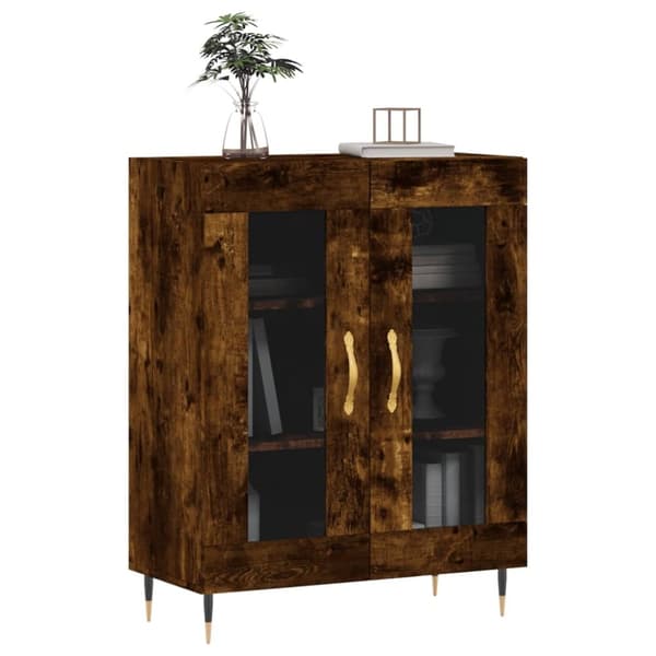 vidaXL Skjenk røkt eik 69,5x34x90 cm konstruert tre