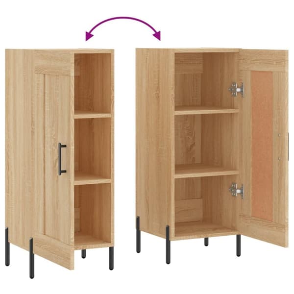 vidaXL Skjenk sonoma eik 34,5x34x90 cm konstruert tre