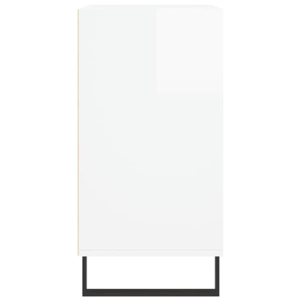vidaXL Skjenk høyglans hvit 57x35x70 cm konstruert tre
