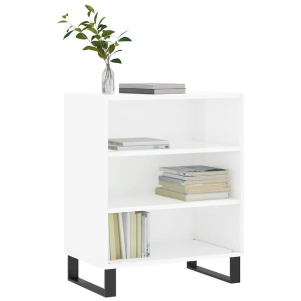 vidaXL Skjenk høyglans hvit 57x35x70 cm konstruert tre