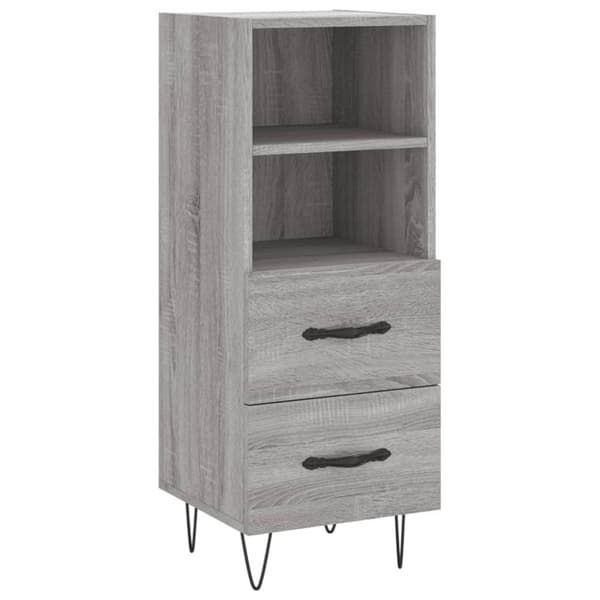 vidaXL Skjenk grå sonoma 34,5x34x90 cm konstruert tre