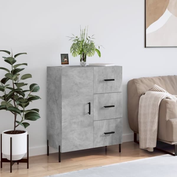 vidaXL skænk 69,5x34x90 cm konstrueret træ betongrå