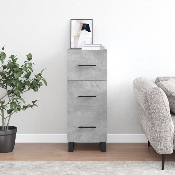 vidaXL skænk 34,5x34x90 cm konstrueret træ betongrå